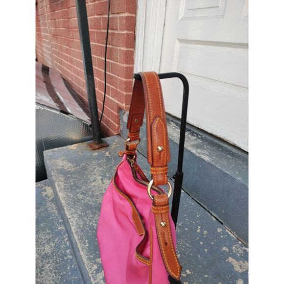 Dooney and Bourke Women's Hot Pink Nylon Leather Strap Shoulder Bag Read Descri - Picture 6 of 15